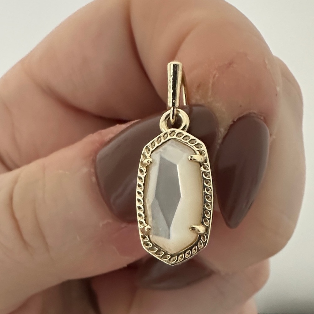 Kendra Scott Gold Earrings with Soft White stones - Picture 3 of 3